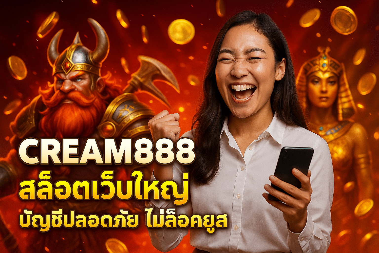 CREAM888 สล็อตเว็บใหญ่ บัญชีปลอดภัย ไม่ล็อคยูส