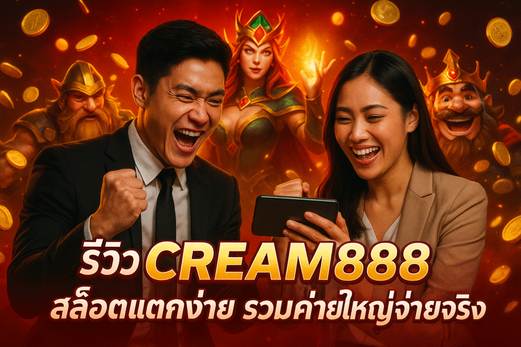 รีวิว CREAM888 สล็อตแตกง่าย รวมค่ายใหญ่จ่ายจริง